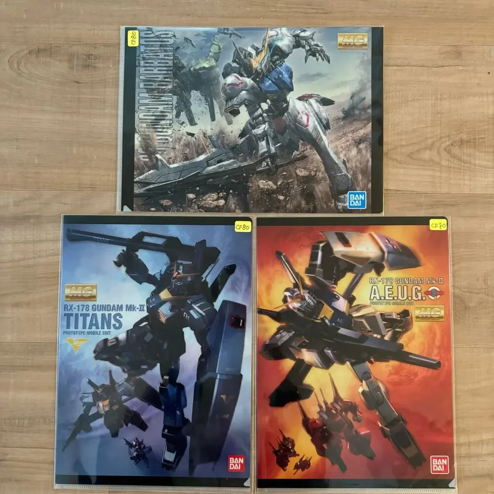 3 Anime Mobile Suit Gundam Ichiban Kuji Prize Visual Art Sheet Clear File Poster